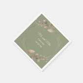 Modern Eenvoudig botanisch elegant salie groen gou Servet (Hoek)