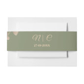 Modern Eenvoudig botanisch elegant salie groen gou Uitnodigingen Wikkel (Voorkant Voorbeeld)