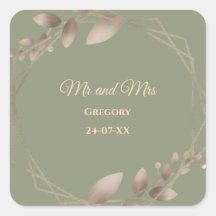 Modern Eenvoudig botanisch elegant salie groen gou