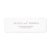 Modern eenvoudig bruid en bruidegom retouradres etiket (Voorkant)