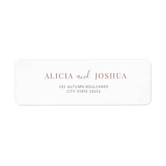 Modern eenvoudig bruid en bruidegom retouradres etiket (Voorkant)