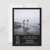 Modern Eenvoudig Bruiloft Bewaar de Datum Foto Zwa Magnetische Uitnodiging (Voorkant)