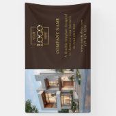 Modern Eenvoudig Bruin Zakelijk Logo Professioneel Spandoek (Verticaal)