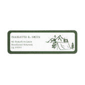 Modern Eenvoudig Camping Bachelorette Feestadres Etiket (Voorkant)
