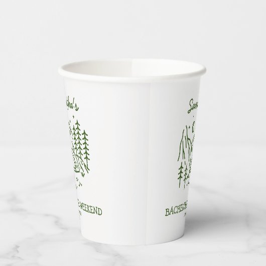 Modern Eenvoudig Camping Bachelorette Party Natuur Papieren Bekers (Links)