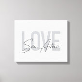 Modern, eenvoudig, chic, Love San Antonio Design C Canvas Afdruk (Voorkant)
