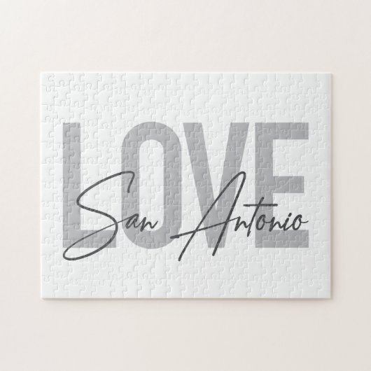 Modern, eenvoudig, chic, Love San Antonio Design C Legpuzzel (Horizontaal)