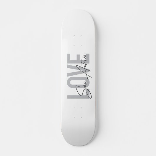 Modern, eenvoudig, chic, Love San Antonio Design C Persoonlijk Skateboard (Voorkant)