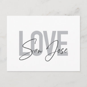 Modern, eenvoudig, chic, Love San Jose Design Cool Briefkaart