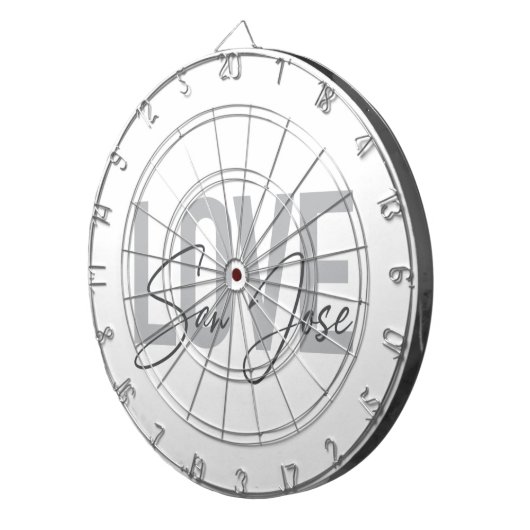 Modern, eenvoudig, chic, Love San Jose Design Cool Dartbord (Voorkant Rechts)