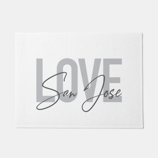 Modern, eenvoudig, chic, Love San Jose Design Cool Deurmat (Voorkant)