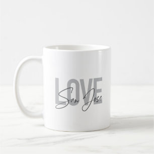 Modern, eenvoudig, chic, Love San Jose Design Cool Koffiemok