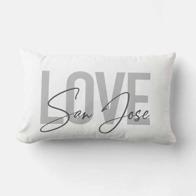 Modern, eenvoudig, chic, Love San Jose Design Cool Kussen (Voorkant)