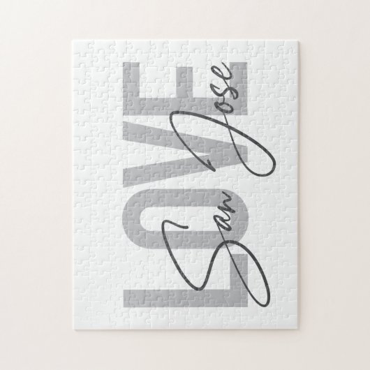 Modern, eenvoudig, chic, Love San Jose Design Cool Legpuzzel (Verticaal)