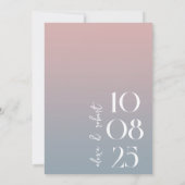 Modern Eenvoudig Chic Stoffig Roos Blauw Bruiloft Save The Date (Achterkant)