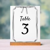 Modern Eenvoudig Chique Bow Trouwtafel Nummer Acryl Bord (Neutraal)