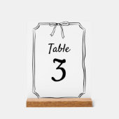 Modern Eenvoudig Chique Bow Trouwtafel Nummer Acryl Bord (Voorkant)