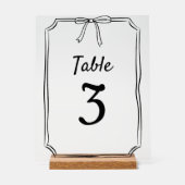 Modern Eenvoudig Chique Bow Trouwtafel Nummer Acryl Bord (Voorkant)