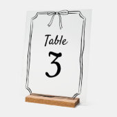 Modern Eenvoudig Chique Bow Trouwtafel Nummer Acryl Bord (Hoek)