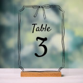 Modern Eenvoudig Chique Bow Trouwtafel Nummer Acryl Bord (Neutraal)