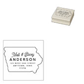 Modern Eenvoudig Chique IOWA State Retouradres Rubberstempel (Gestempeld)
