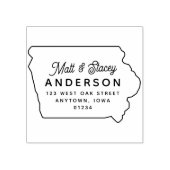 Modern Eenvoudig Chique IOWA State Retouradres Rubberstempel (Afrduk)