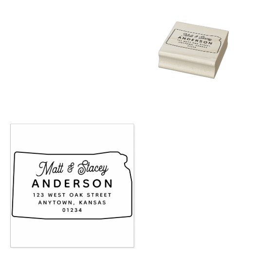 Modern Eenvoudig Chique KANSAS State Retouradres Rubberstempel (Gestempeld)