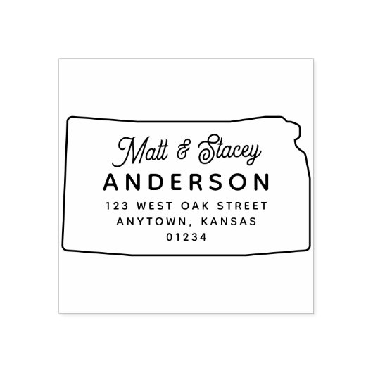 Modern Eenvoudig Chique KANSAS State Retouradres Rubberstempel (Afrduk)