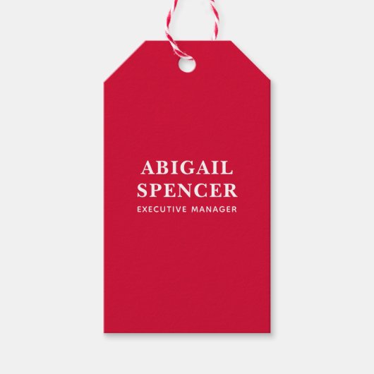 Modern Eenvoudig Chique Kersenrood Professioneel Cadeaulabel (Voorkant)