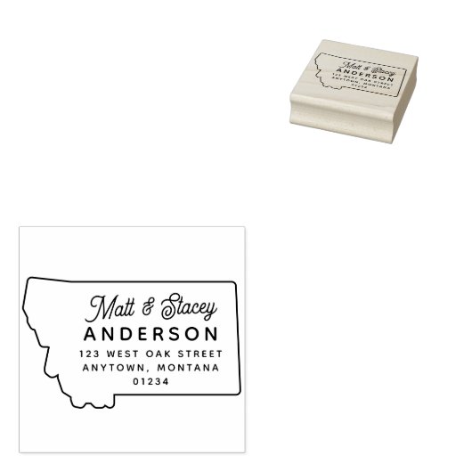 Modern Eenvoudig Chique MONTANA State Retouradres Rubberstempel (Gestempeld)