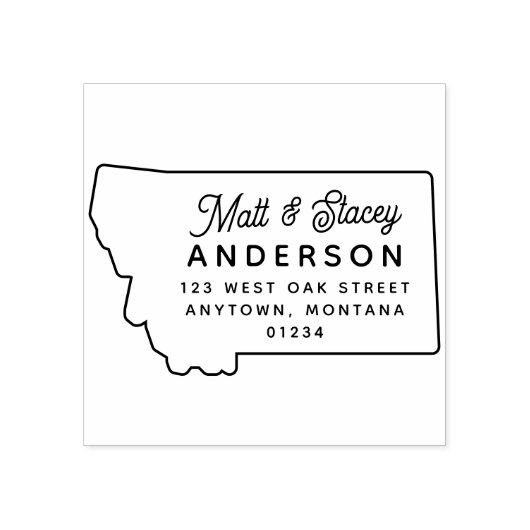 Modern Eenvoudig Chique MONTANA State Retouradres Rubberstempel (Afrduk)