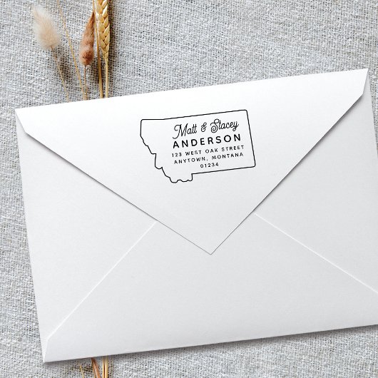 Modern Eenvoudig Chique MONTANA State Retouradres Rubberstempel