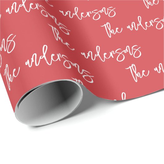 Modern eenvoudig chique patroon van uw familienaam cadeaupapier (Rol Hoek)