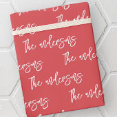 Modern eenvoudig chique patroon van uw familienaam cadeaupapier