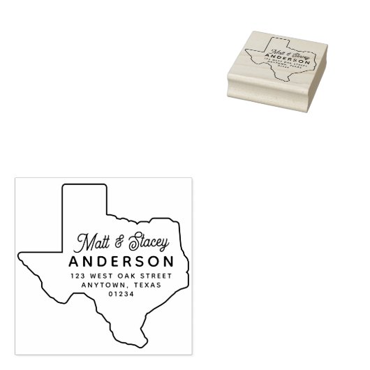 Modern eenvoudig chique TEXAS staat retouradres Rubberstempel (Gestempeld)