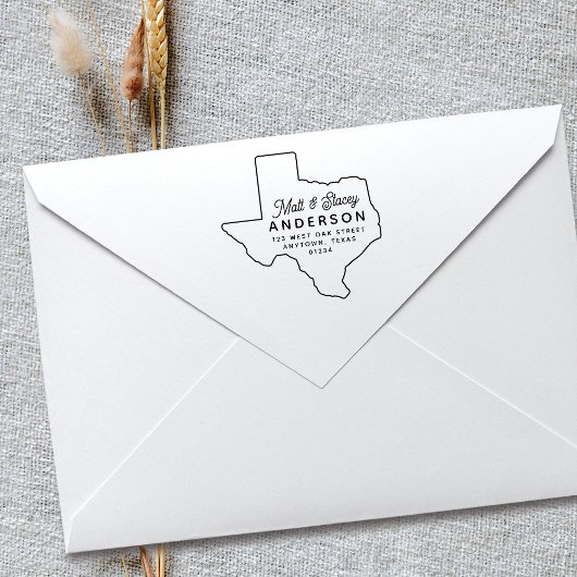 Modern eenvoudig chique TEXAS staat retouradres Rubberstempel