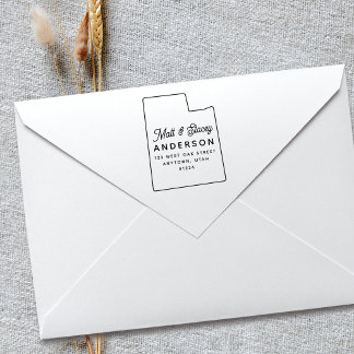 Modern eenvoudig chique UTAH staat retouradres Rubberstempel