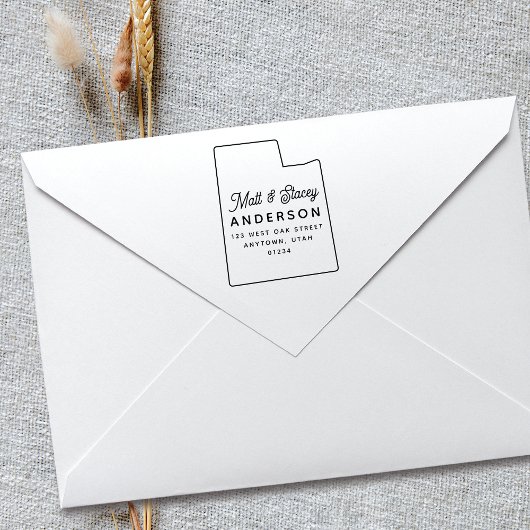 Modern eenvoudig chique UTAH staat retouradres Rubberstempel