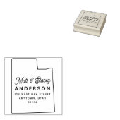Modern eenvoudig chique UTAH staat retouradres Rubberstempel (Gestempeld)