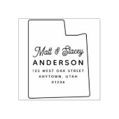 Modern eenvoudig chique UTAH staat retouradres Rubberstempel (Afrduk)