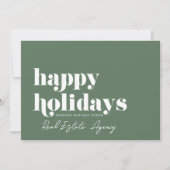 Modern eenvoudig chique vastgoedbedrijf feestdagenkaart (Voorkant)