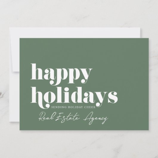 Modern eenvoudig chique vastgoedbedrijf feestdagenkaart (Voorkant)
