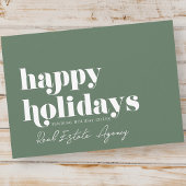 Modern eenvoudig chique vastgoedbedrijf feestdagenkaart