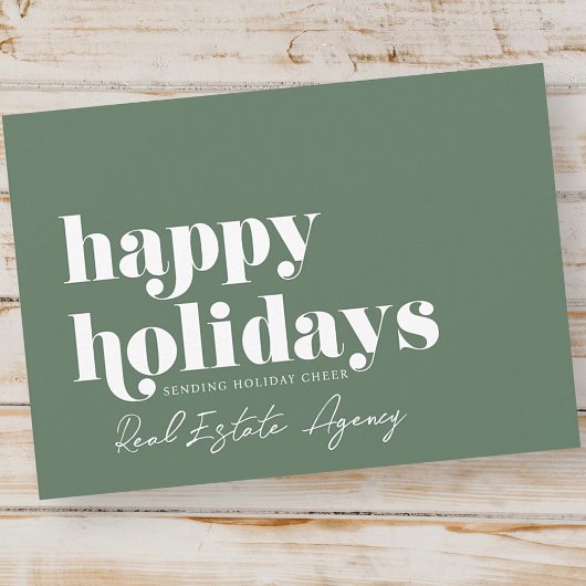 Modern eenvoudig chique vastgoedbedrijf feestdagenkaart
