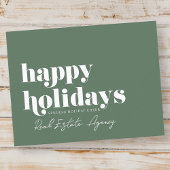 Modern eenvoudig chique vastgoedbedrijf feestdagenkaart