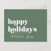 Modern eenvoudig chique vastgoedbedrijf feestdagenkaart (Voorkant)