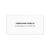 Modern Eenvoudig Chique Wit Eenvoudig Creatief Adr Etiket (Voorkant)