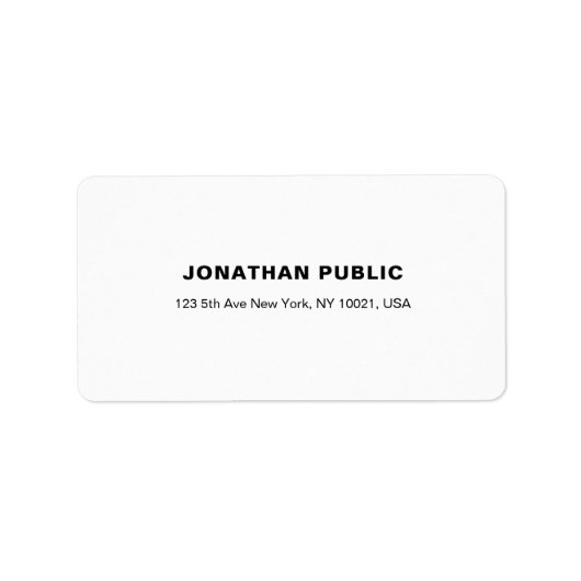 Modern Eenvoudig Chique Wit Eenvoudig Creatief Adr Etiket (Voorkant)