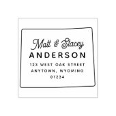 Modern eenvoudig chique WYOMING staat retouradres Rubberstempel (Afrduk)