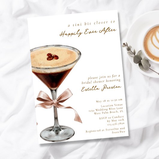 Modern eenvoudig cocktail thema Mocha Vrijgezellen Kaart
